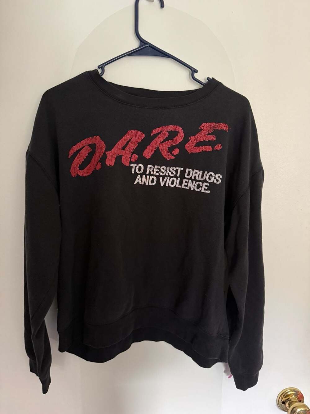 D.A.R.E. To Resist Drugs and Violence Black Crewneck Sweatshirt